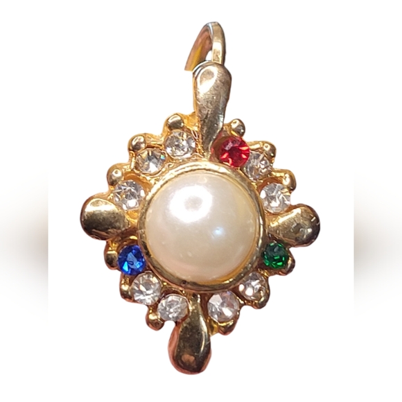 Vintage Faux Pearl & Rhinestone Earrings - Picture 13 of 16